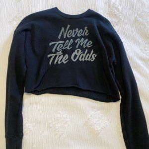 Never Tell Me The Odds Cropped Crew Neck Sweatshirt